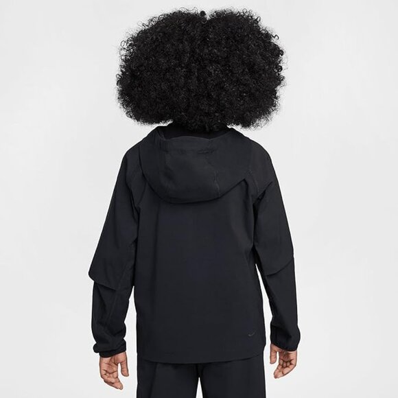 Nike Tech Big Kids Woven Jacket in Black/Black A28 - Picture 2 of 6